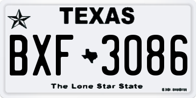 TX license plate BXF3086