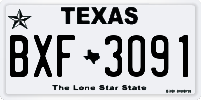 TX license plate BXF3091