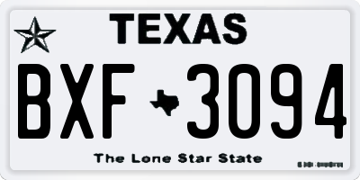 TX license plate BXF3094