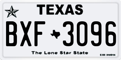 TX license plate BXF3096