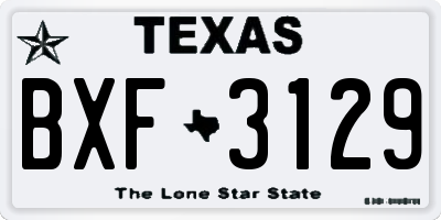 TX license plate BXF3129