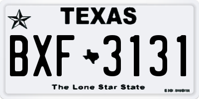 TX license plate BXF3131