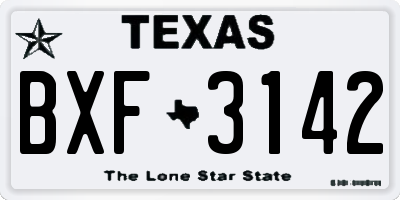 TX license plate BXF3142