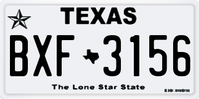 TX license plate BXF3156