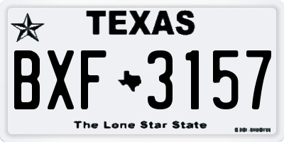 TX license plate BXF3157