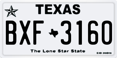 TX license plate BXF3160