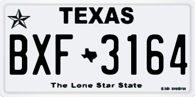 TX license plate BXF3164