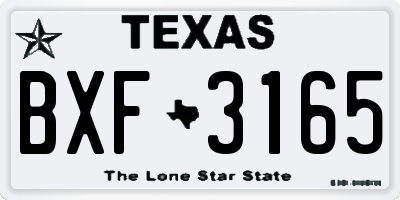 TX license plate BXF3165