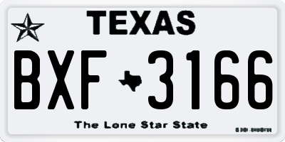 TX license plate BXF3166