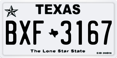 TX license plate BXF3167