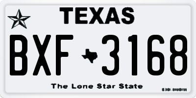 TX license plate BXF3168