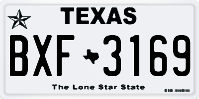TX license plate BXF3169