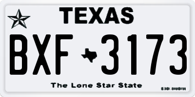 TX license plate BXF3173