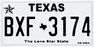 TX license plate BXF3174