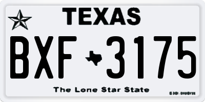 TX license plate BXF3175