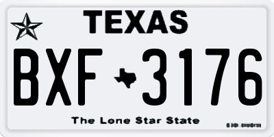 TX license plate BXF3176