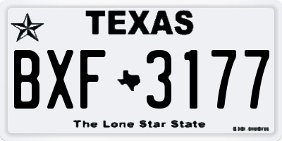 TX license plate BXF3177