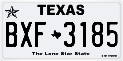 TX license plate BXF3185
