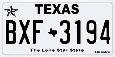 TX license plate BXF3194