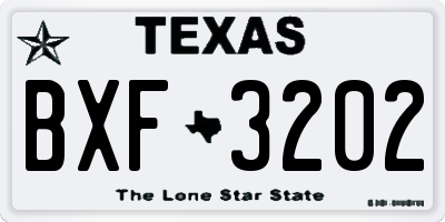 TX license plate BXF3202
