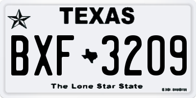 TX license plate BXF3209