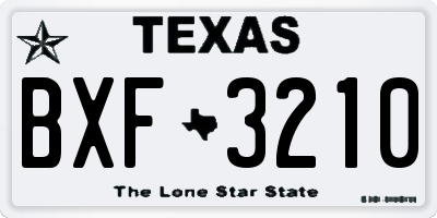 TX license plate BXF3210