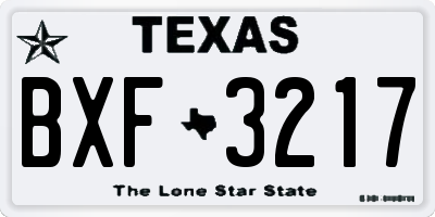 TX license plate BXF3217