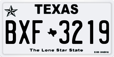 TX license plate BXF3219