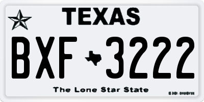 TX license plate BXF3222