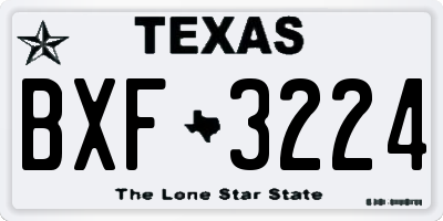 TX license plate BXF3224