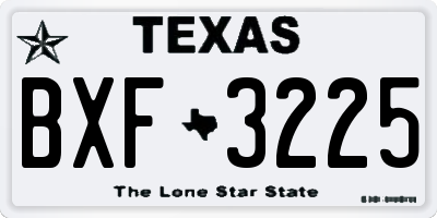 TX license plate BXF3225