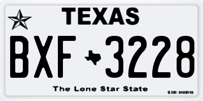 TX license plate BXF3228