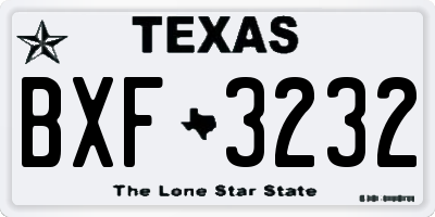 TX license plate BXF3232