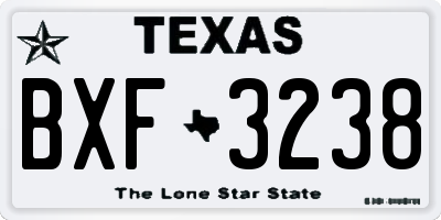 TX license plate BXF3238