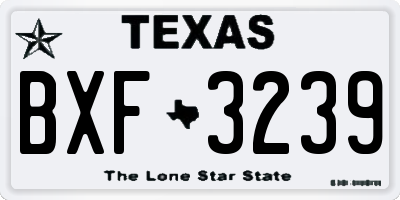 TX license plate BXF3239