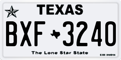 TX license plate BXF3240