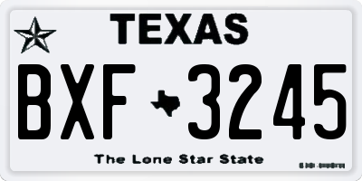 TX license plate BXF3245
