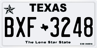 TX license plate BXF3248