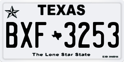 TX license plate BXF3253