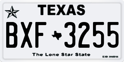 TX license plate BXF3255