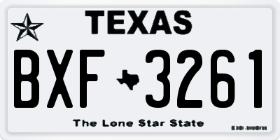TX license plate BXF3261