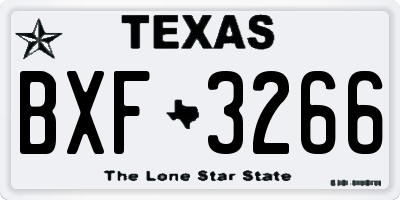 TX license plate BXF3266