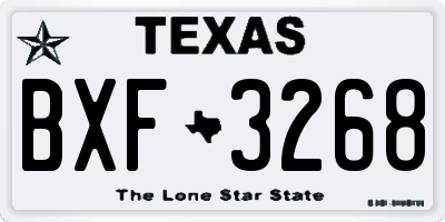 TX license plate BXF3268