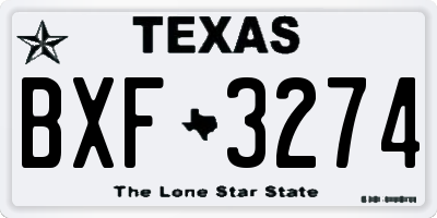 TX license plate BXF3274