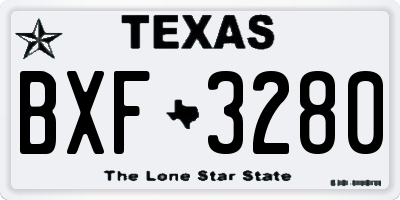 TX license plate BXF3280