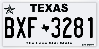 TX license plate BXF3281