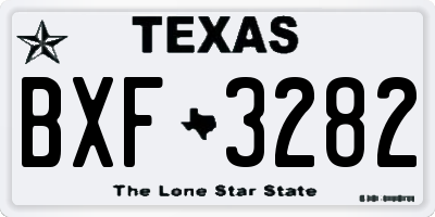 TX license plate BXF3282