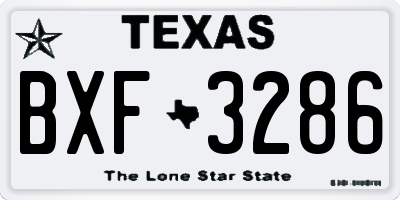 TX license plate BXF3286