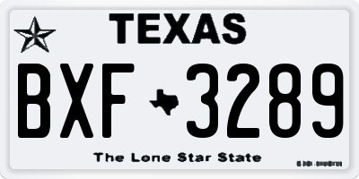 TX license plate BXF3289