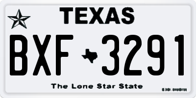 TX license plate BXF3291